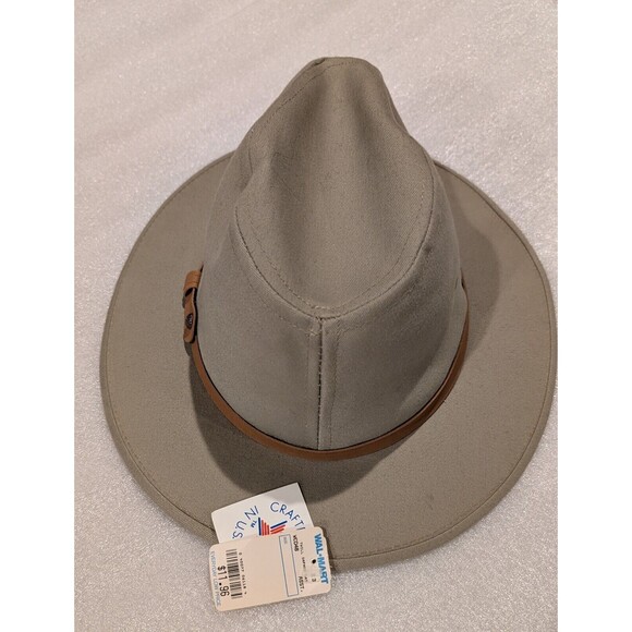 Vintage USA Made TWILL SAFARI HAT Men's MEDIUM Beige Shapeable NWT Deadstock - Picture 2 of 8